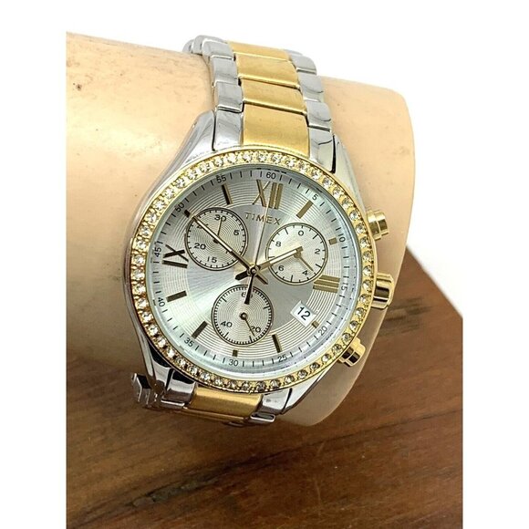 Timex Women's Watch TW2V57700 Quartz Chronograph Silver Dial Two Tone St… - Picture 11 of 14